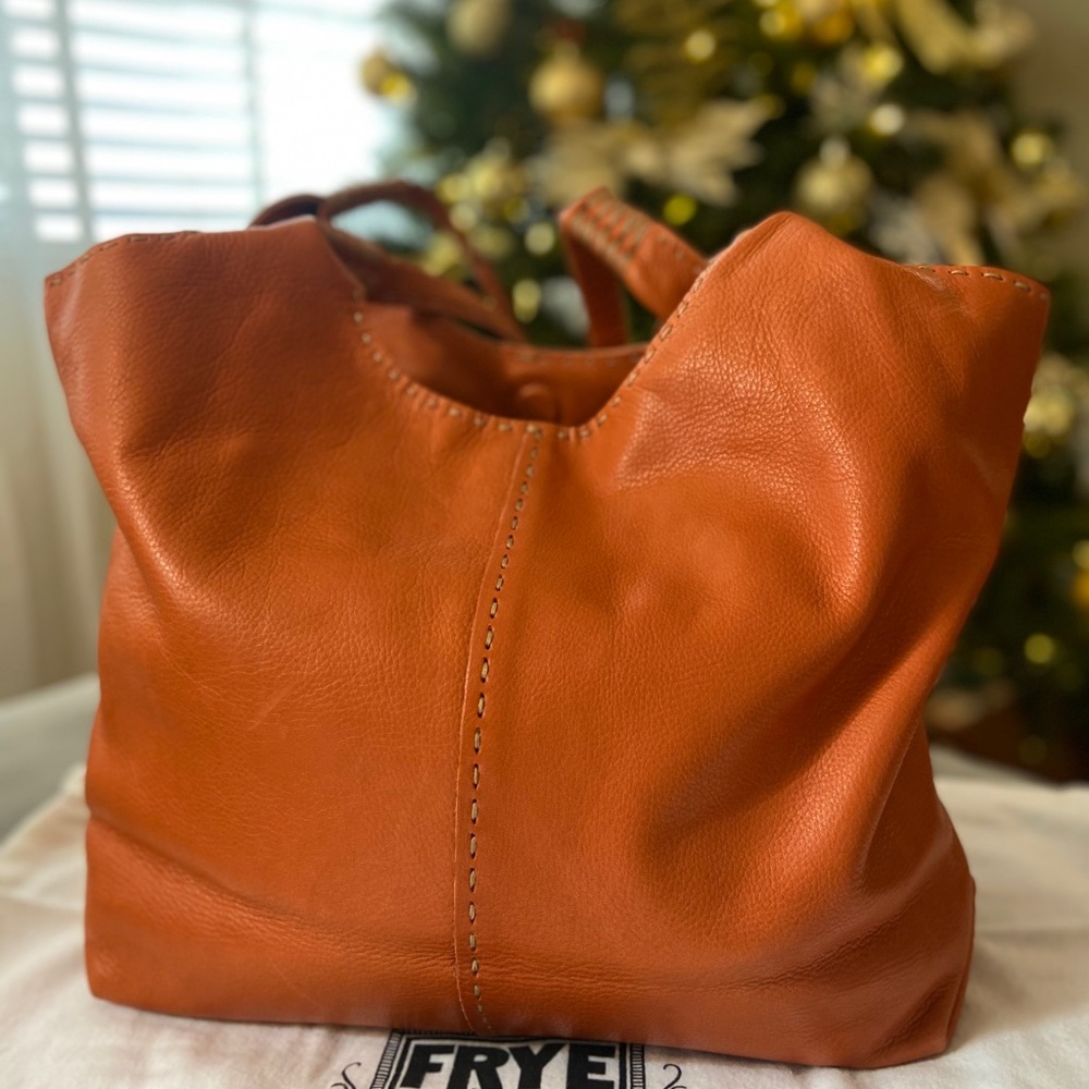 NWOT Frye Naomi Pickstitch Tote In Orange